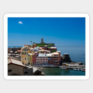 View on the cliff town of Vernazza, one of the colorful Cinque Terre on the Italian west coast Sticker